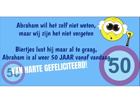 Spandoek teksten voor de 50 jarige Abraham of Sarah